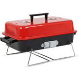 Portable Charcoal BBQ Grill – Lightweight Folding Grill for Burgers, Sandwiches, Outdoor Cooking, Camping & Backyard – Red